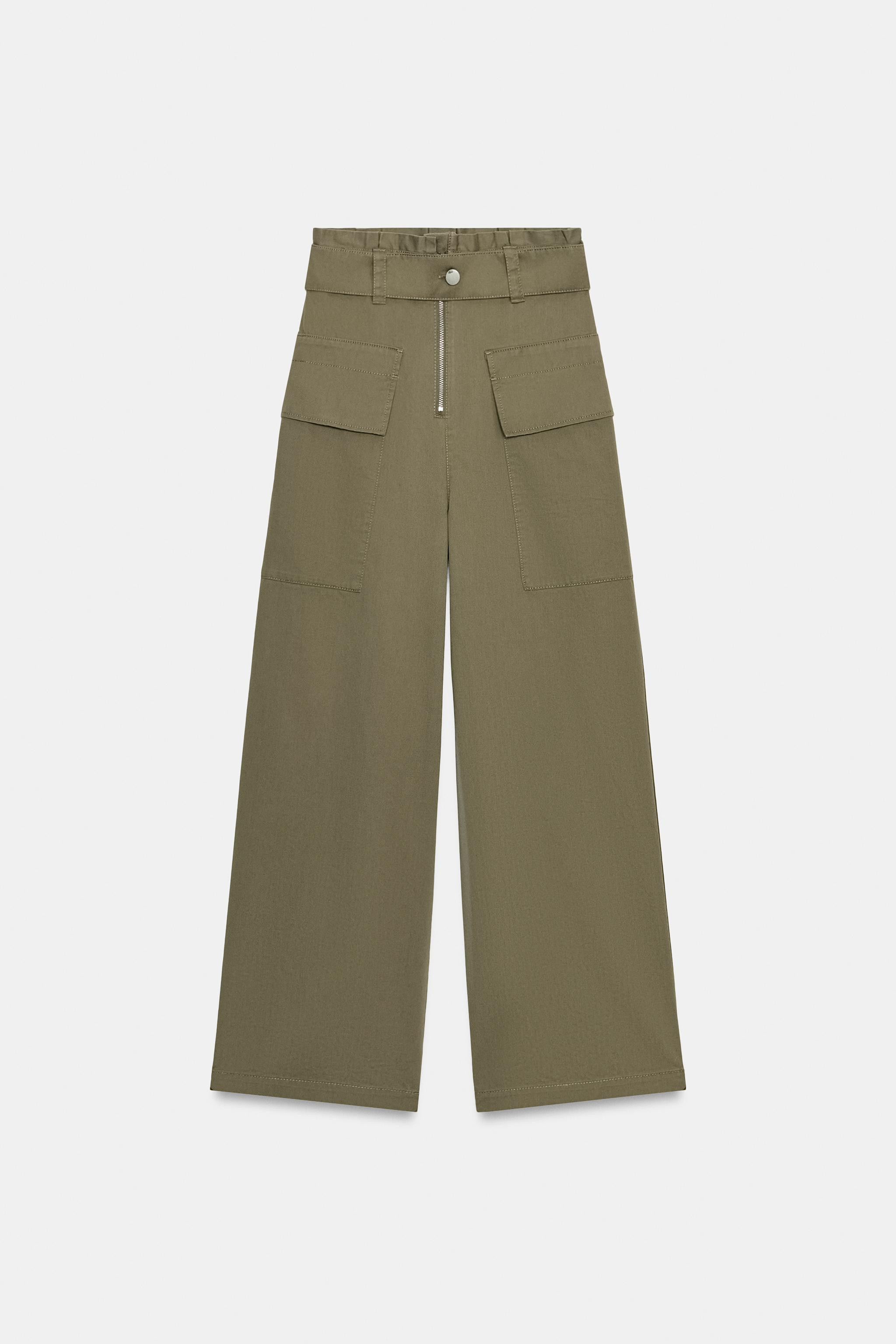 BELTED PAPERBAG CARGO PANTS | Zara US