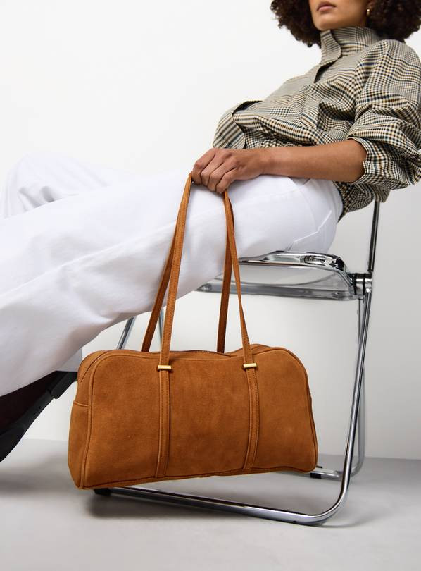 Buy Tan Suede Bowler Bag One Size | Bags | Tu | Tu Clothing