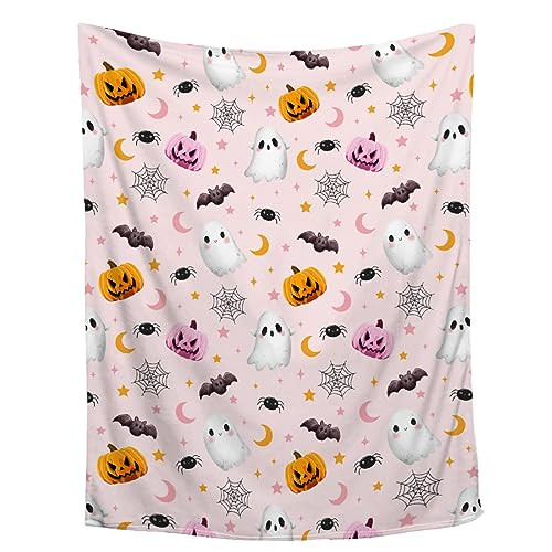 Halloween Blanket Gifts - Cute Ghost Pumpkin Blanket - Halloween Decor Blanket for Couch,Sofa,Bed,Living Rooms - Halloween Ghost Blanket Gifts for Girls Boys - 30"x40"-Toddlers/Crib Size | Amazon (US)