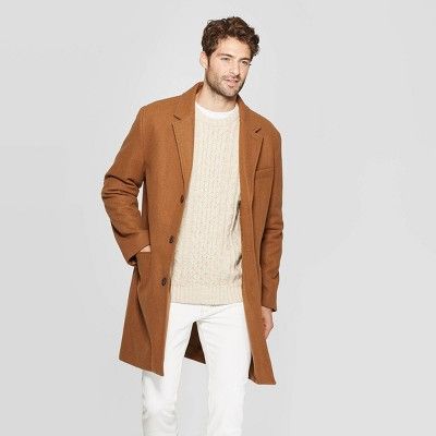 Men's Standard Fit Overcoat - Goodfellow & Co™ Camel | Target