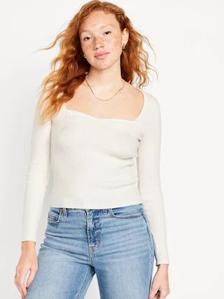 Fitted Rib-Knit Sweater | Old Navy (US)
