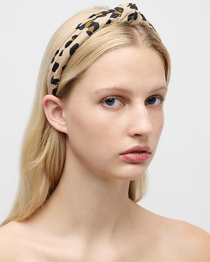 Knot headband in leopard | J. Crew US