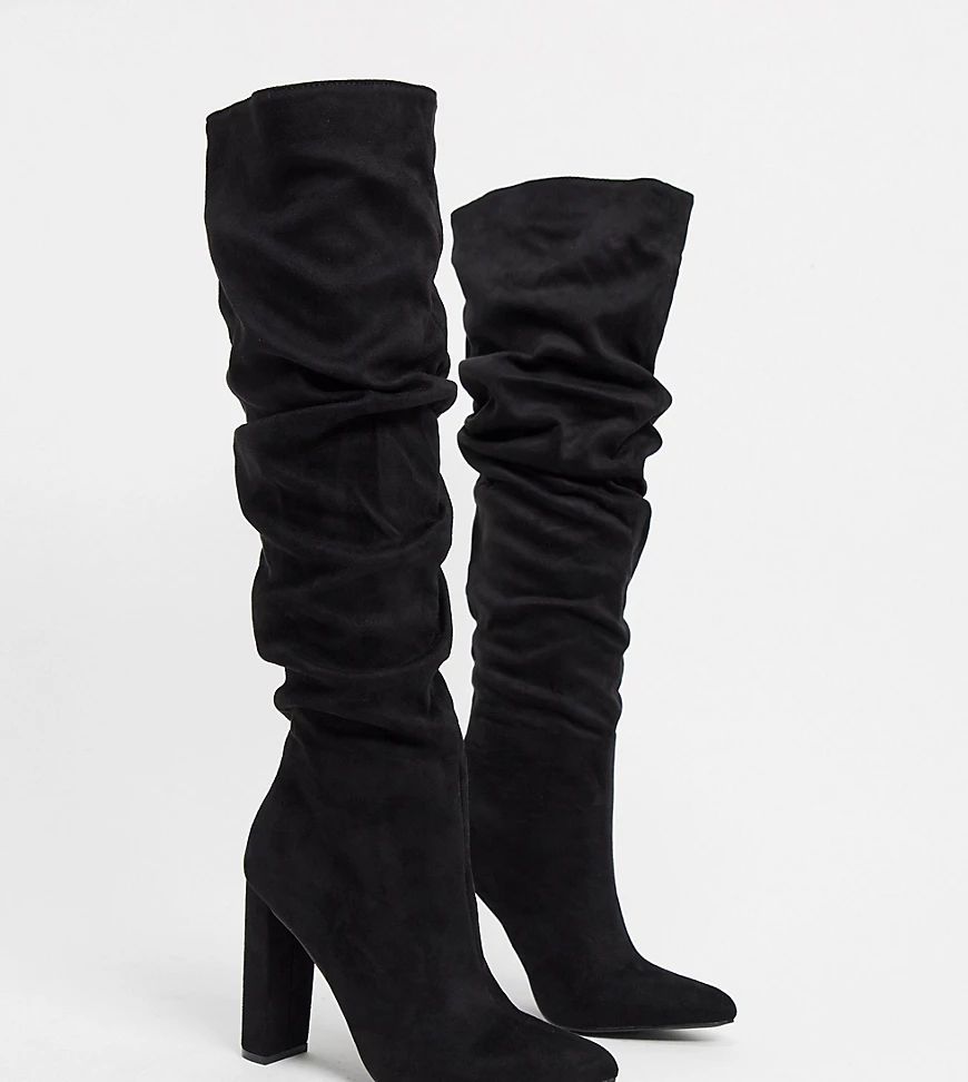 Z_Code_Z Exclusive Vanda vegan slouch knee boots in black | ASOS (Global)