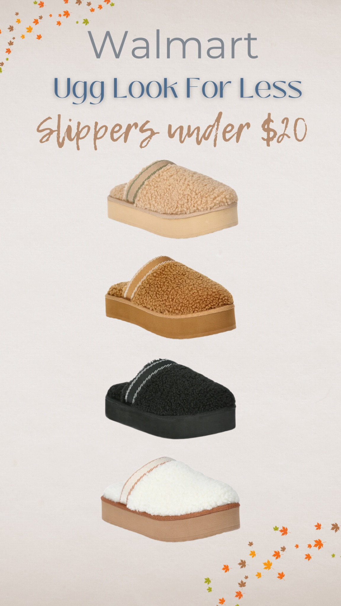 Walmart Ugg Inspired Slippers! Less than $20 💫 #walmart #ugg #uggslippers #slippers #walmartfinds #fall #fallfashion

#LTKSeasonal #LTKItBag #LTKShoeCrush