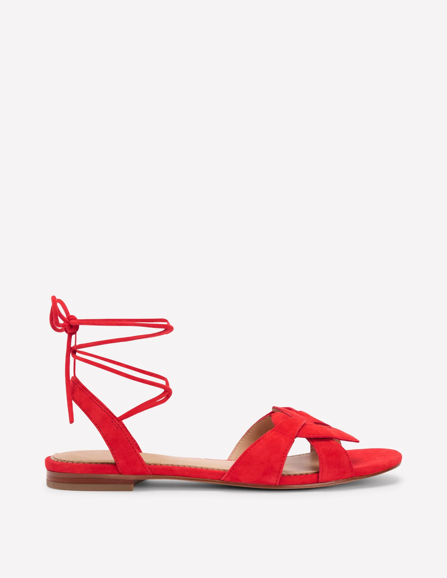 Heart Detail Flat Sandals-Post Box Red | Boden (US)