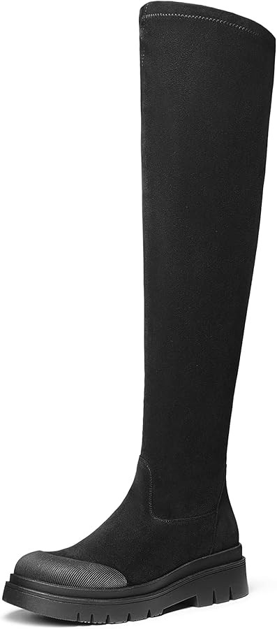 DREAM PAIRS Women's Patform Over The Knee Thigh High Boots Stretch Soft Chunky Lug Sole Fall Long... | Amazon (US)