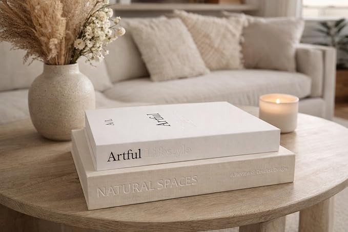 Jas & Jax Decorative Books - Set of 2 Faux Books for Coffe Table, Bookshelf or Mantel Decor - Mod... | Amazon (US)