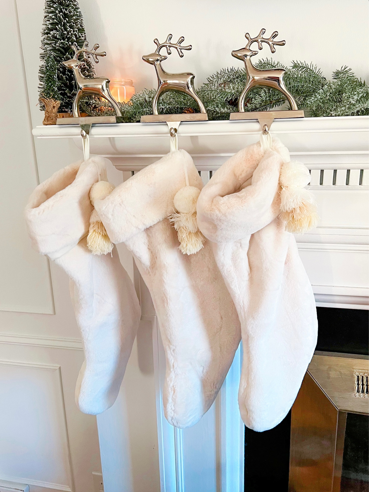 Deck out your mantle with these ivory stockings and reindeer stocking holders! World Market, Anthro, Walmart finds and more. #holiday #stocking #reindeer

#LTKHoliday #LTKCyberweek #LTKunder100