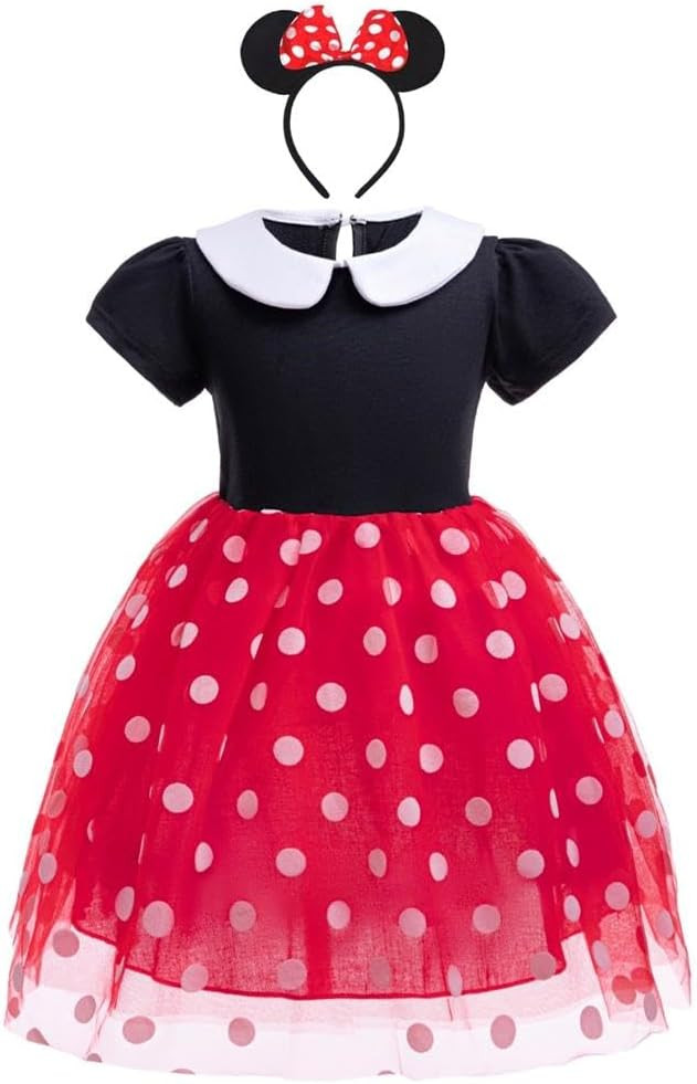 Dressy Daisy Baby Girl Polka Dots Fancy Dress Up Costume Birthday Party Tulle Dresses with Headba... | Amazon (US)