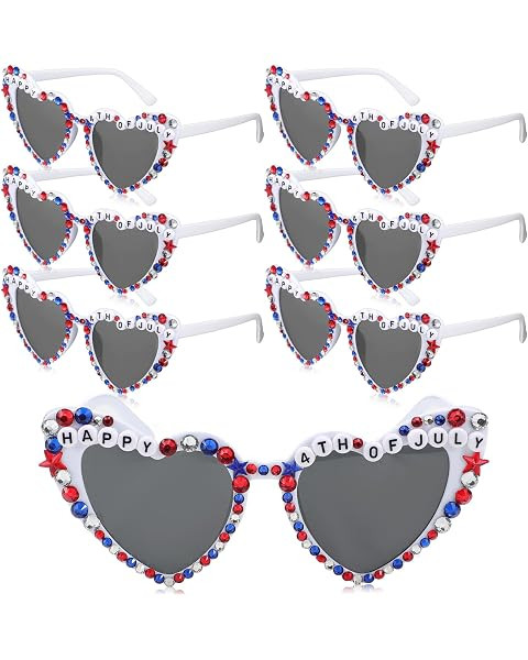 4th of July Outfits for Women Men Sunglasses, Red White and Blue Glasses Patriotic Forth of July ... | Amazon (US)