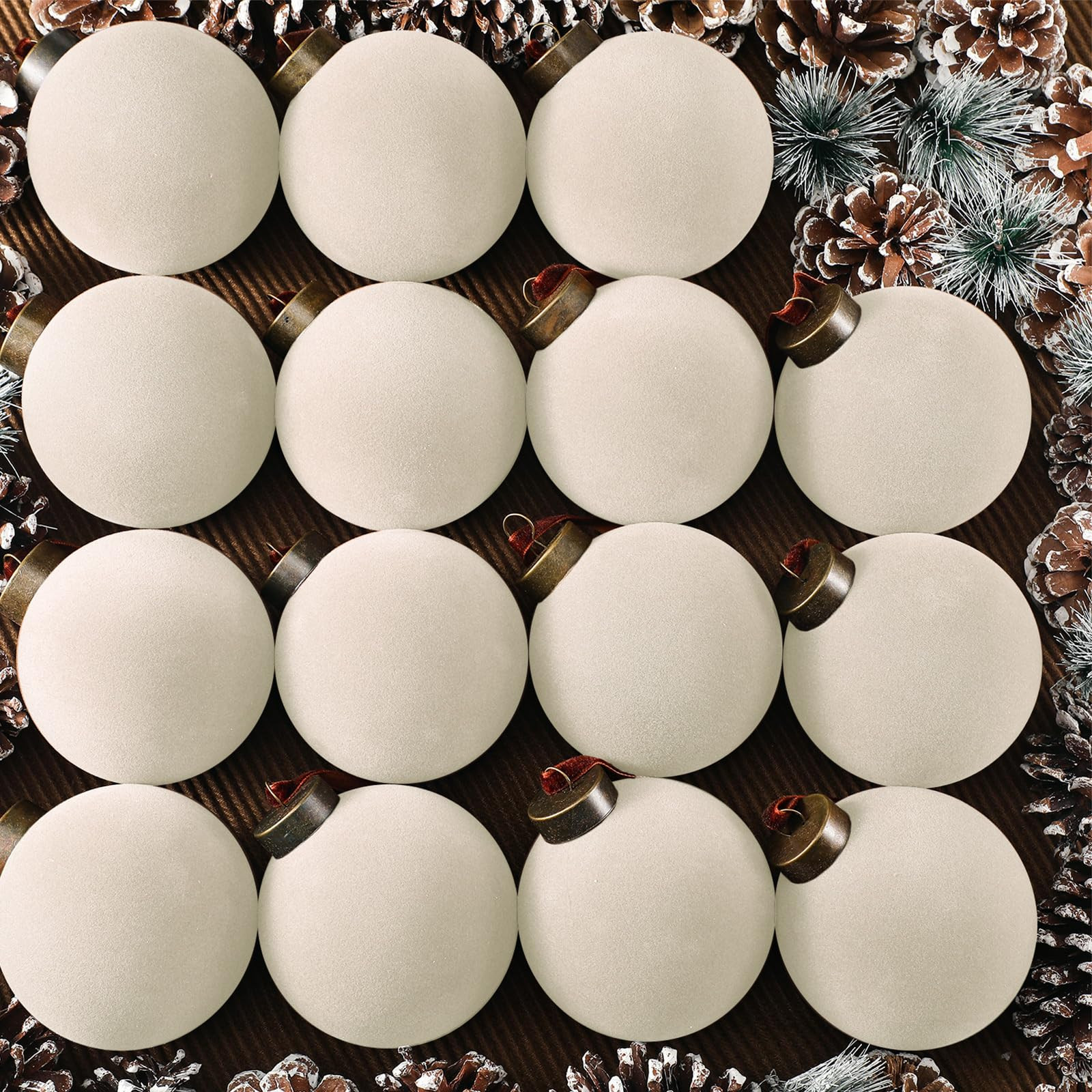Liliful 15 Pcs Velvet Christmas Balls Bulk Flocked Christmas Tree Ball Ornaments Plastic Xmas Dec... | Amazon (US)