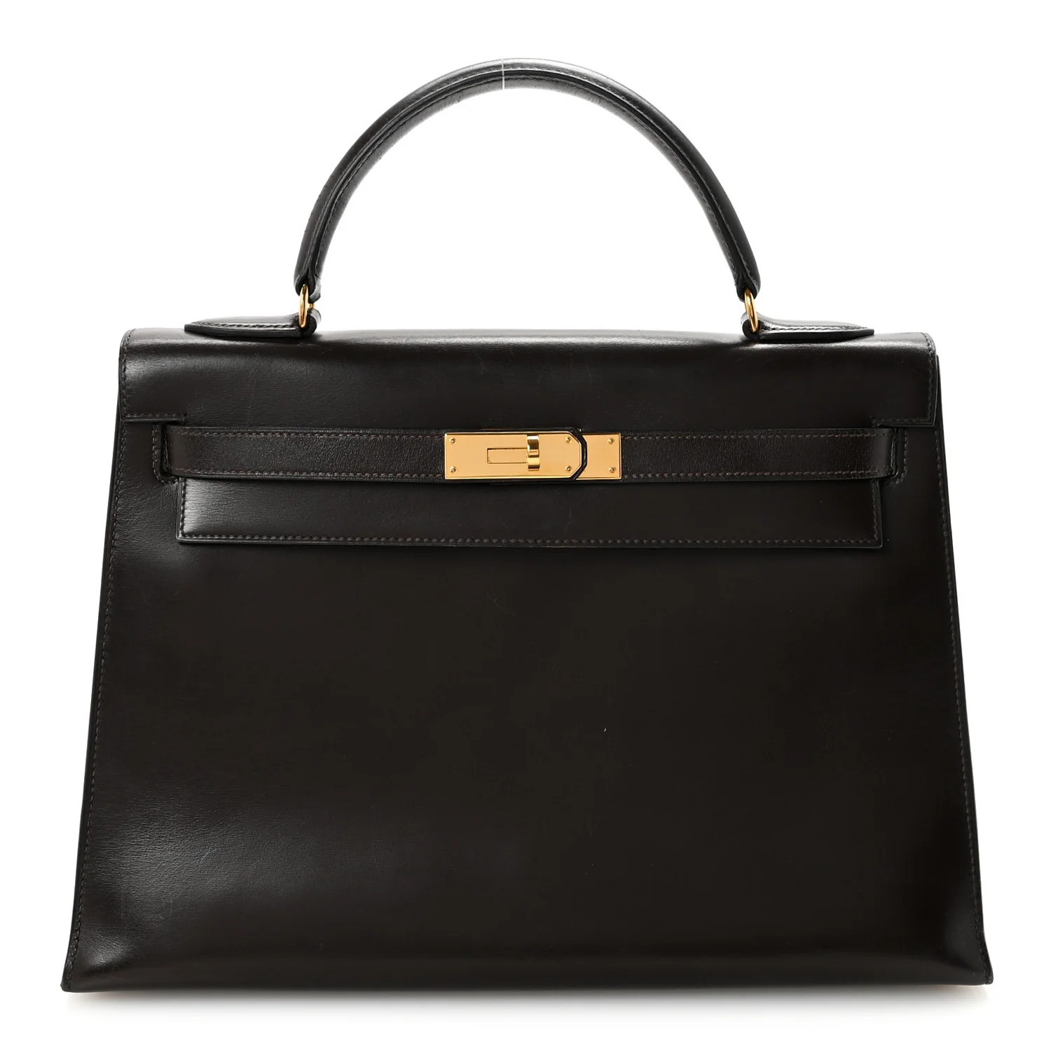 Box Kelly Sellier 32 Chocolate | FASHIONPHILE (US)