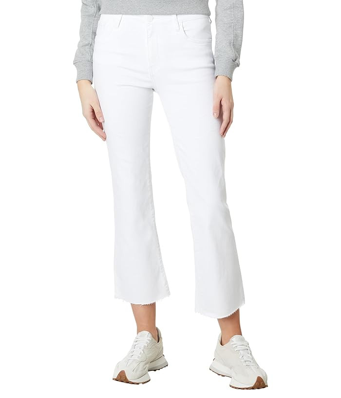 KUT from the Kloth Kelsey High-Rise Ankle Flare With Raw Hem In Optic White | Zappos