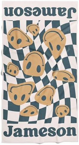 Hickory Hollow Designs Personalized Beach Towels for Kids, Retro Beach Towel, Custom Beach Towel,... | Amazon (US)