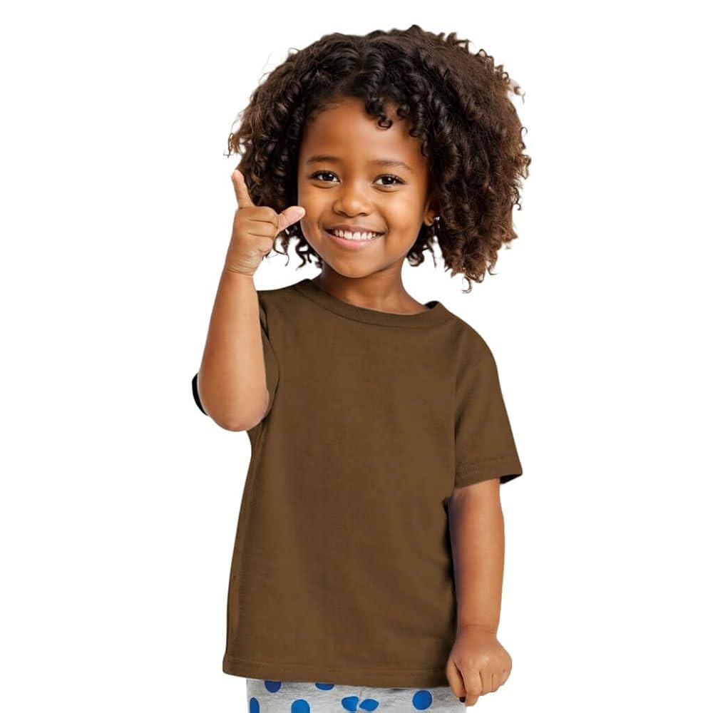 COUVER Toddler Boys Girls Cotton Jersey Short Sleeve T-Shirts, Solid Crewneck Tees | Amazon (US)