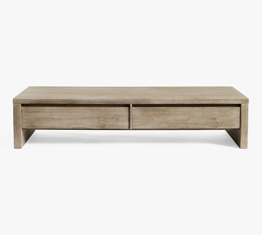 Pismo Reclaimed Wood Rectangular Long Low Coffee Table | Pottery Barn (US)