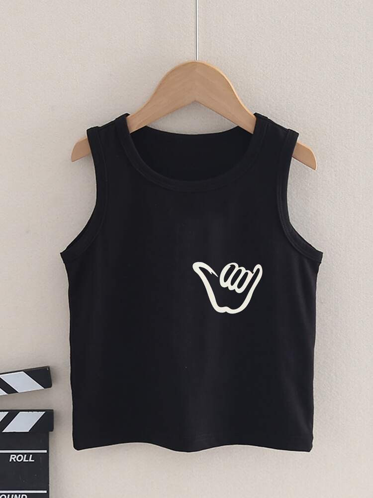 New
     
      Toddler Boys Gesture Print Tank Top | SHEIN