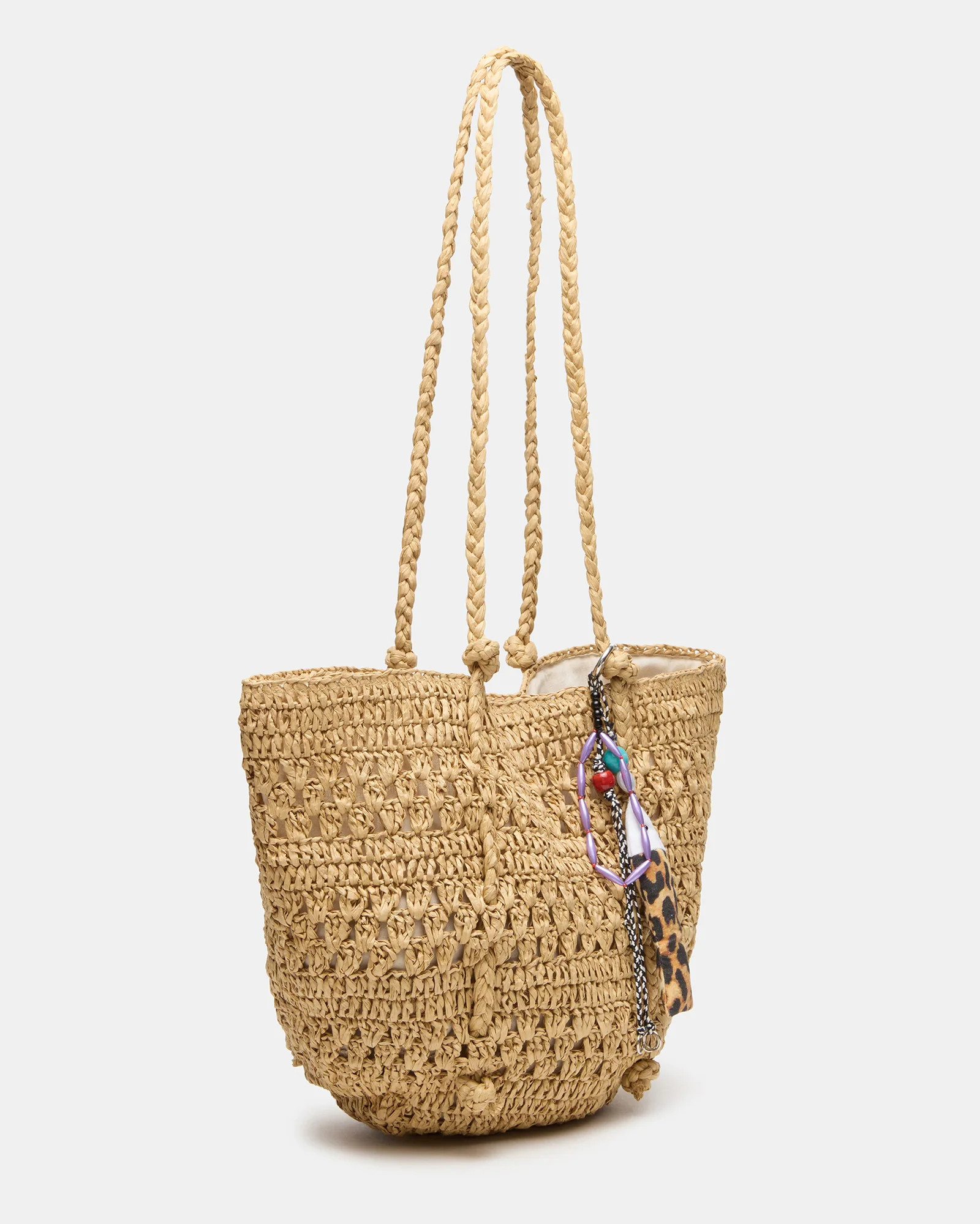 TYDES Bag Natural Boho Straw Shoulder Strap Tote Handbag | Steve Madden (US)