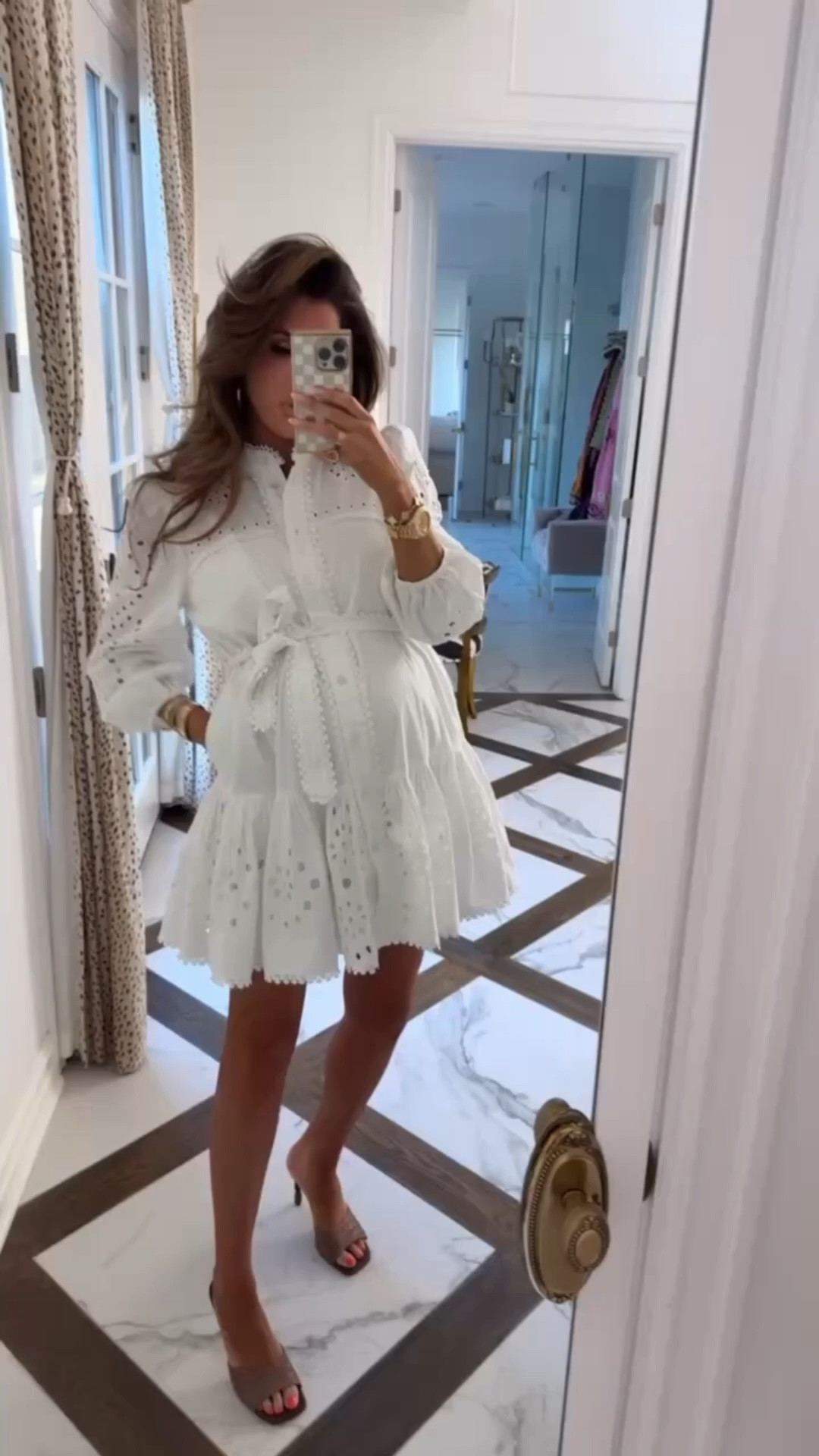 Shop @Macys  Friends and Family Sale happening now 4/23-5/3. Get up to 30% off the best brands + 15% off select beauty *exclusions apply! I found some great pieces for Mother’s Day! 
Wearing a size 8 in this dress and size 8 in heels - they fit TTS! #MacysPartner

Spring outfit, Spring Outfit 2026, Mother’s Day, Spring dresses, Dress, White dress, Heels, Mother’s Day Dresses, Emily Ann Gemma

#LTKdayinmylife #LTKootd #LTKBeauty