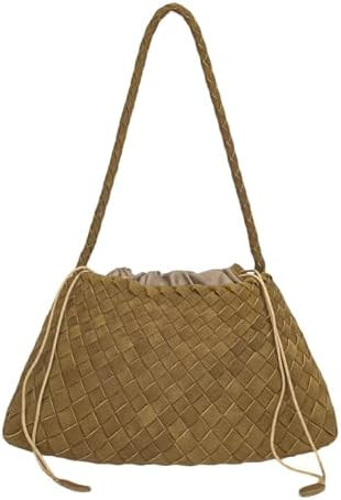Woven Tote Bag for Women Suede Woven Shoulder Bag Trendy Slouchy Hobo bag Underarm Woven Handbags | Amazon (US)