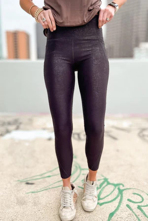 Chocolate Highwaist Foil Pocket Leggings | Shop Style Your Senses