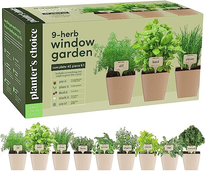 9 Herb Window Garden - Indoor Herb Growing Kit - Kitchen Windowsill Starter Kit - Easily Grow 9 H... | Amazon (US)