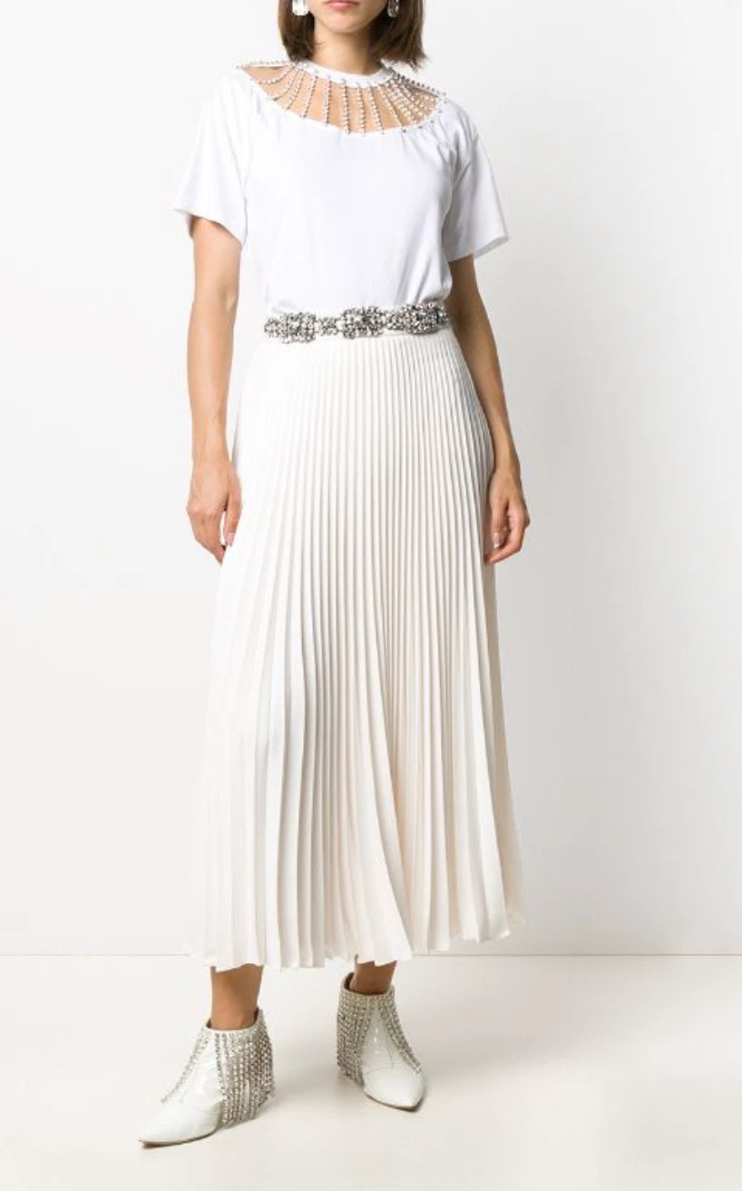 NWT Christopher Kane crystal-embellished pleated skirt IT44 £2495 MADE IN ITALY | eBay | eBay US