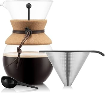 BODUM Pour Over Coffee Maker with Permanent Filter, New Cork, 34 OZ | Amazon (US)