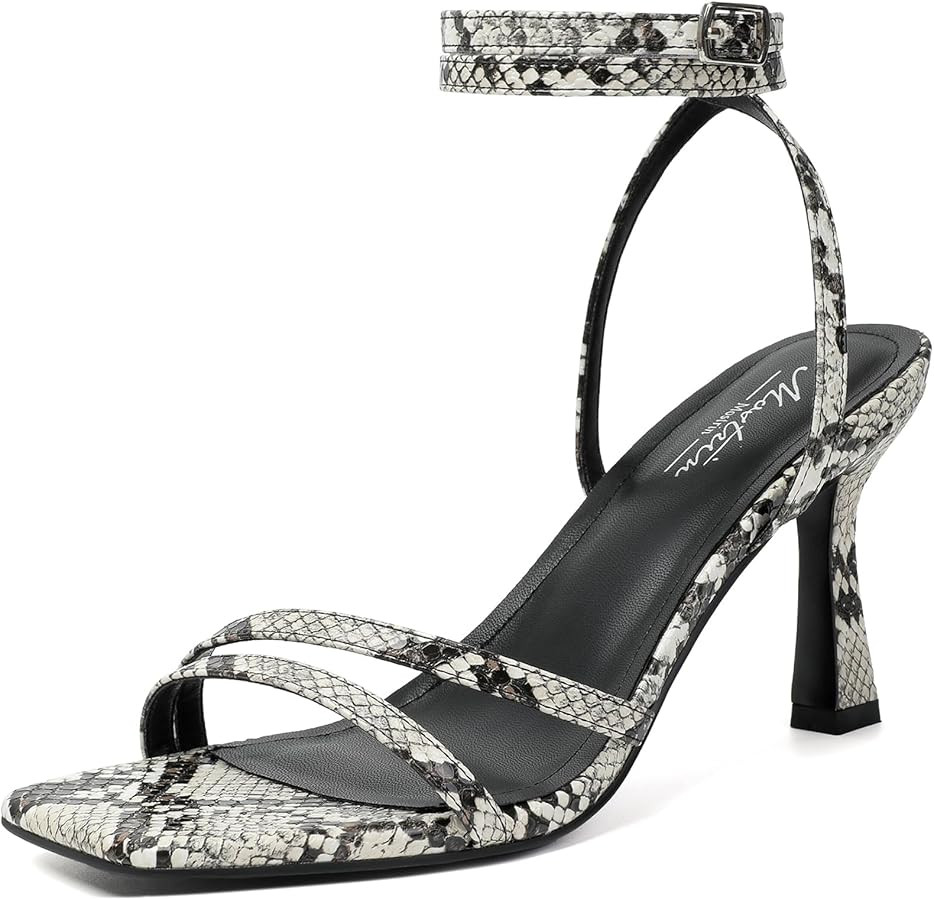 Mostrin Womens Sandals Strappy Heels for Women Ankle Strap Lace Up Heels Square Open Toe Heels Ti... | Amazon (US)