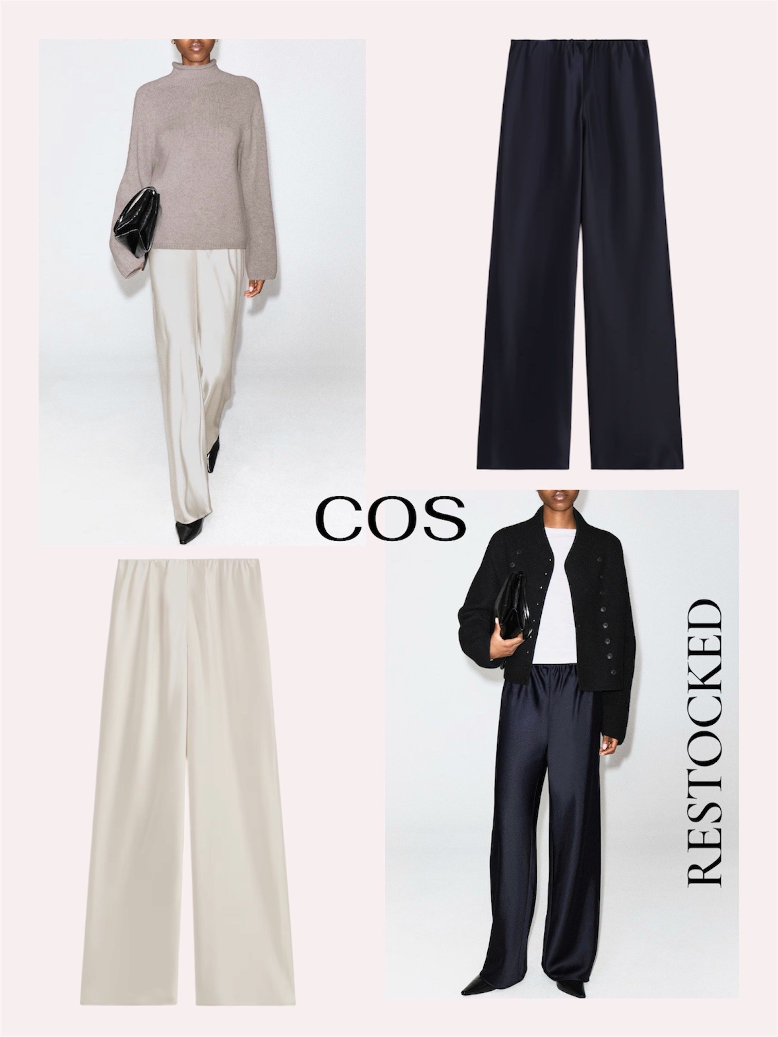 My favourite satin trousers have just been restocked!! These sell out SO fast so be quick! I find these to be very flattering and slimming! Perfect length too, not too long! 

#cos #cosnewin #satintrousers #satin #creamsatintrousers #autumn #autumnfashion #loungewear #comfybutcasual #casual #workwear #backtowork

#LTKuk #LTKsummer #LTKautumn