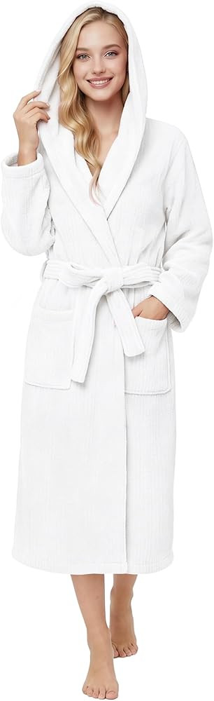 Hooded Bathrobes for Women, Soft Long Towel Robes for Women - Quick Dry yet Warm | Amazon (US)