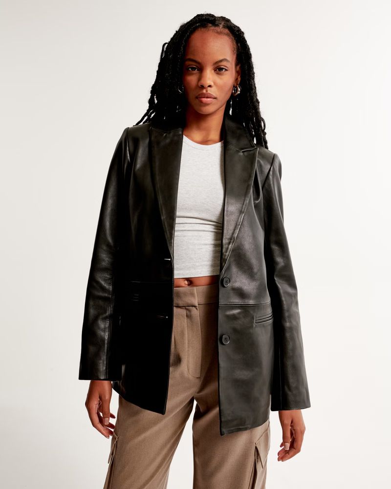 Genuine Leather Blazer | Abercrombie & Fitch (US)