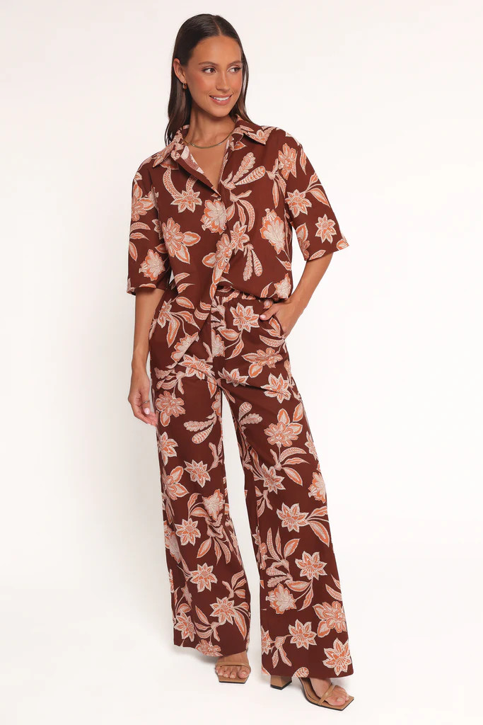 Samira Wide Leg Pant - Orange Floral | Petal & Pup (US)