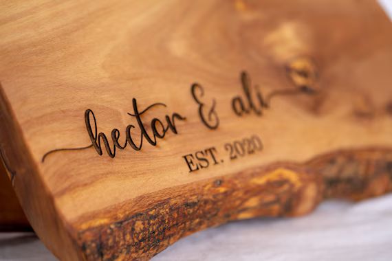 Custom Engraved Cheese Board Olive Wood, Personalized Charcuterie, Housewarming Gift, Personalize... | Etsy (US)