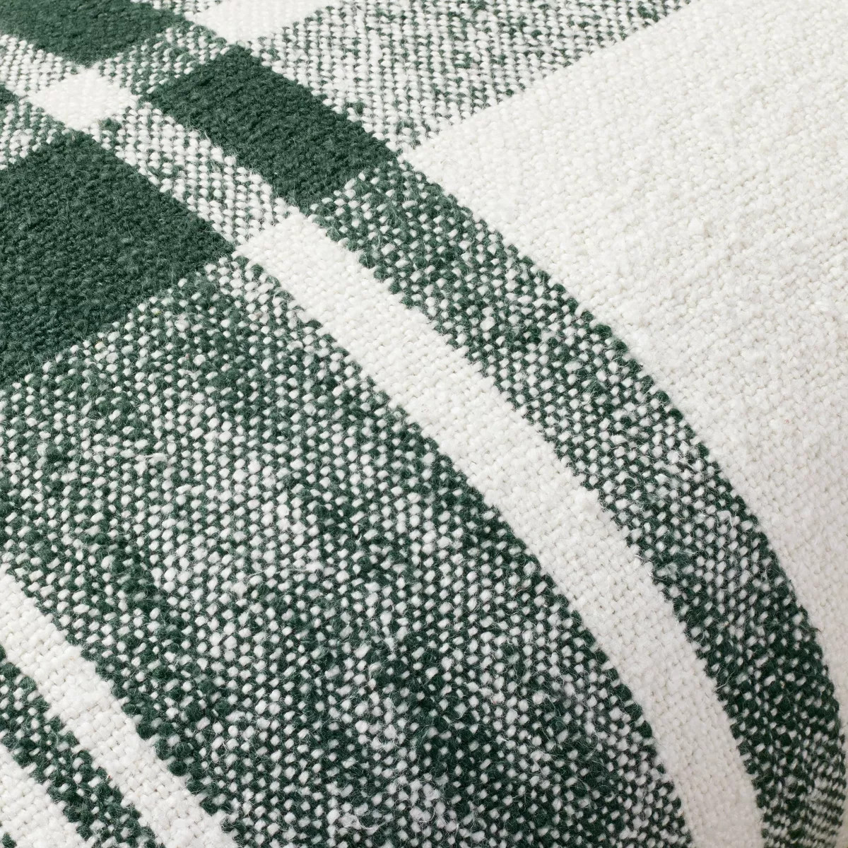 14"x20" Block Plaid Lumbar Throw Pillow Green/Cream - Hearth & Hand™ with Magnolia | Target