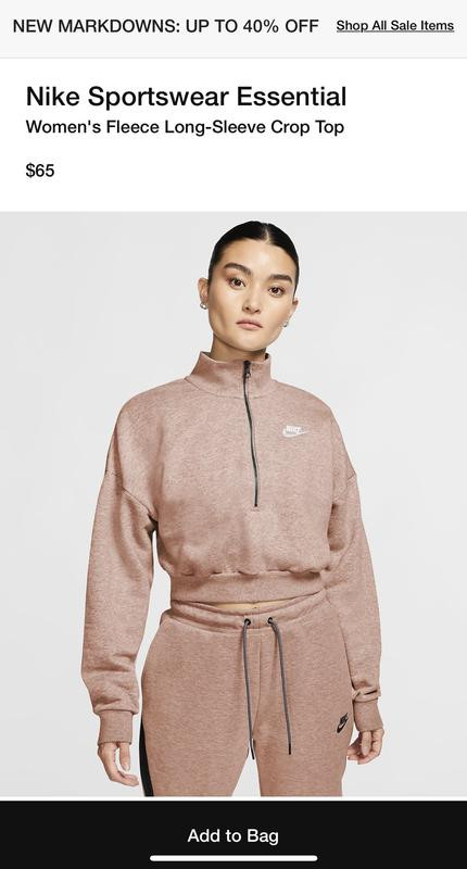 Nike Women's Sportswear Essential Fleece Crop ½ Zip Sweatshirt | Dick's Sporting Goods