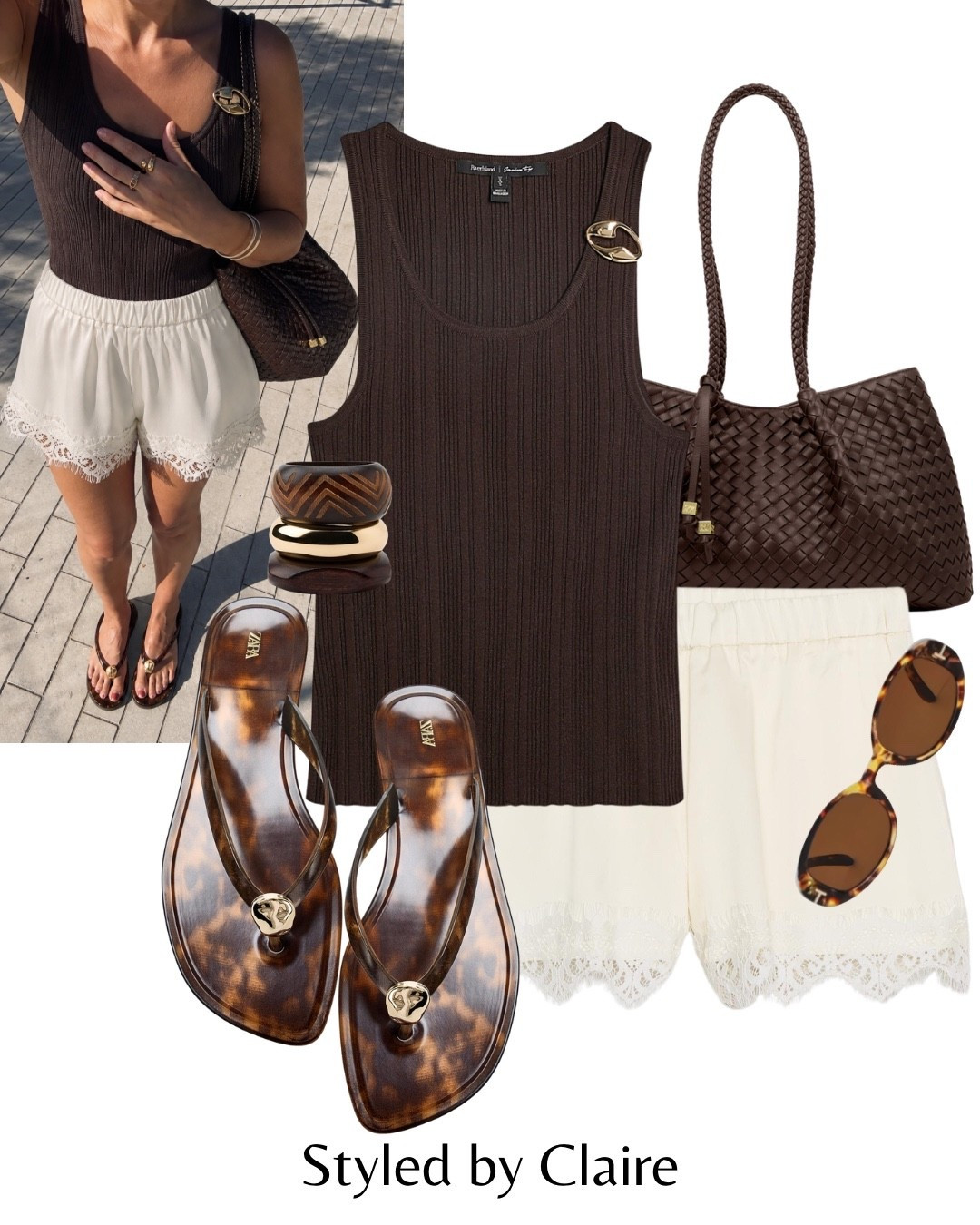 SUMMER FIT❤️‍🔥
Tags: Zara leopard animal print jelly sandals flats sliders flip flops lace shorts brown trim hem cream river island clasp top wooden resin bracelets woven bag long gold necklace mango vacation holiday golden hour style Barcelona Ibiza Dubai cool girl

#LTKshoes #LTKstyletip #LTKsummer