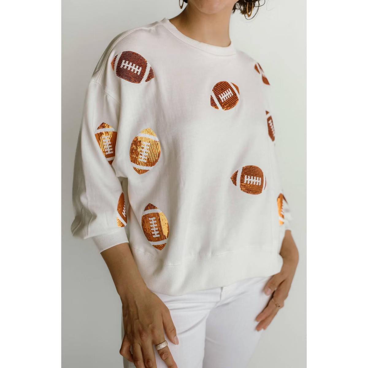Women's Sequin Football Millie Sweatshirt - Mary Square | Target