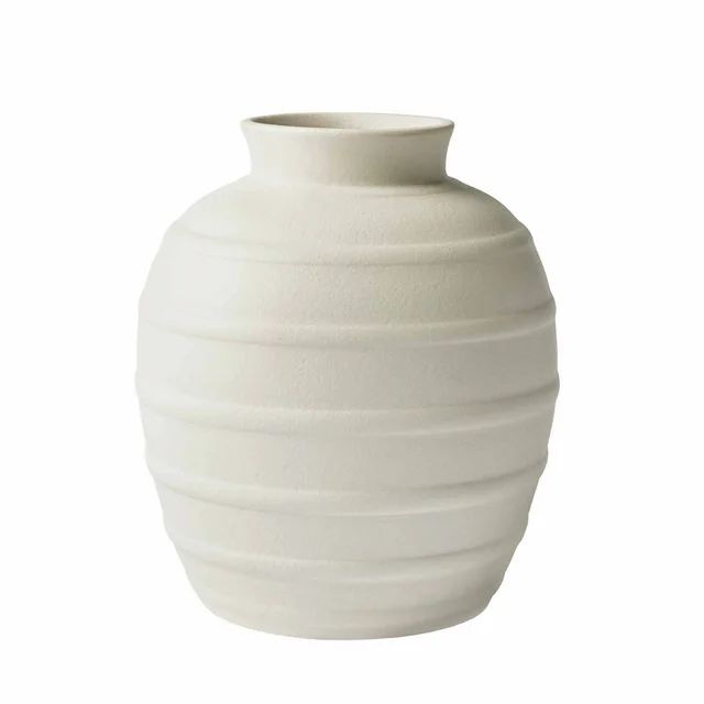 Better Homes & Gardens 8" Textured White Ribbed Ceramic Vase - Walmart.com | Walmart (US)