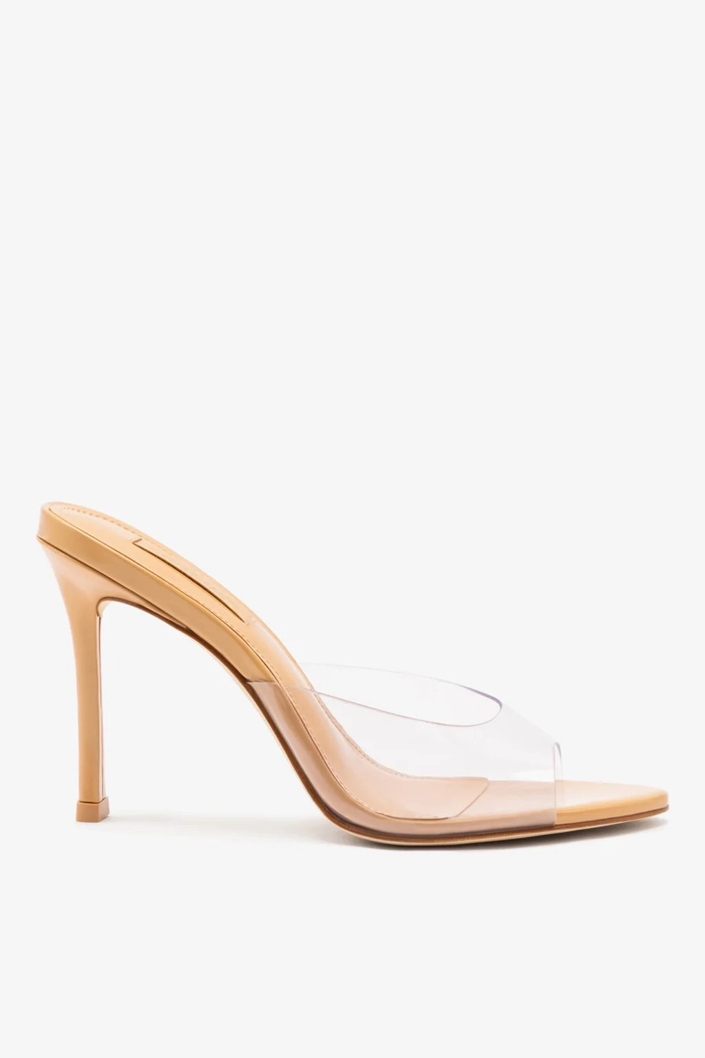 Jasmine Hi Mule In Tan Leather and Vinyl | Larroude