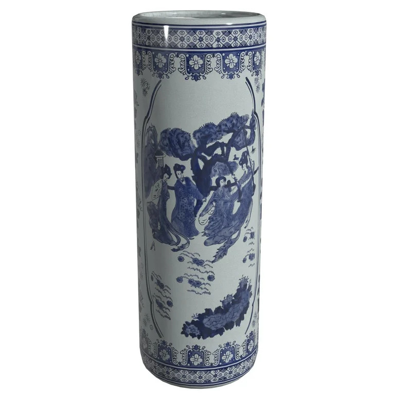 Red Lantern 24" Ladies Blue & White Porcelain Umbrella Stand | Walmart (US)