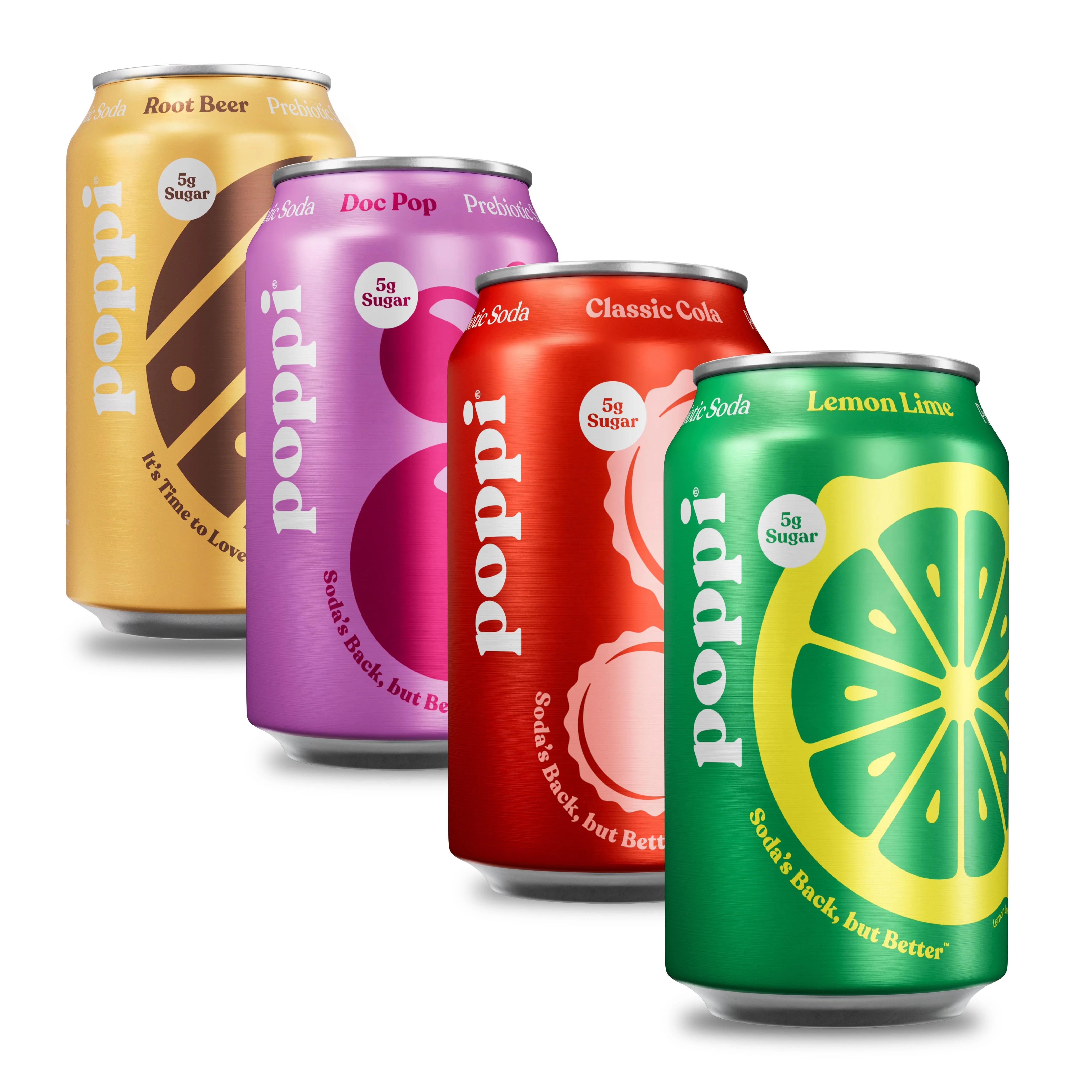 Poppi Prebiotic Soda, Classics Variety Pack, 12 oz, 12 Pack Cans | Walmart (US)