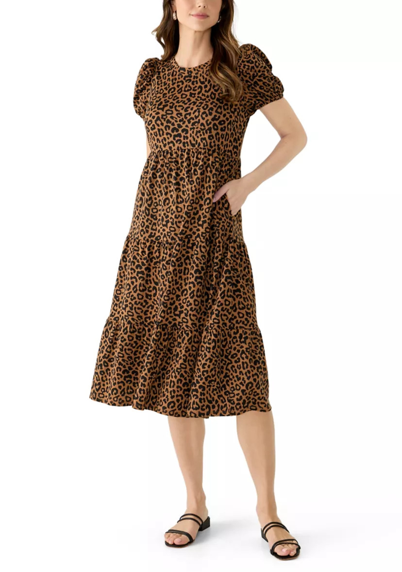 Women's Short Sleeve Terry Tiered Dress | Belk