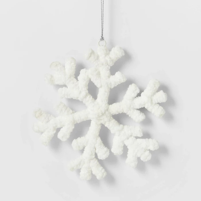5in White Yarn-Wrapped Classic Snowflake Christmas Tree Ornament - Wondershop™ | Target