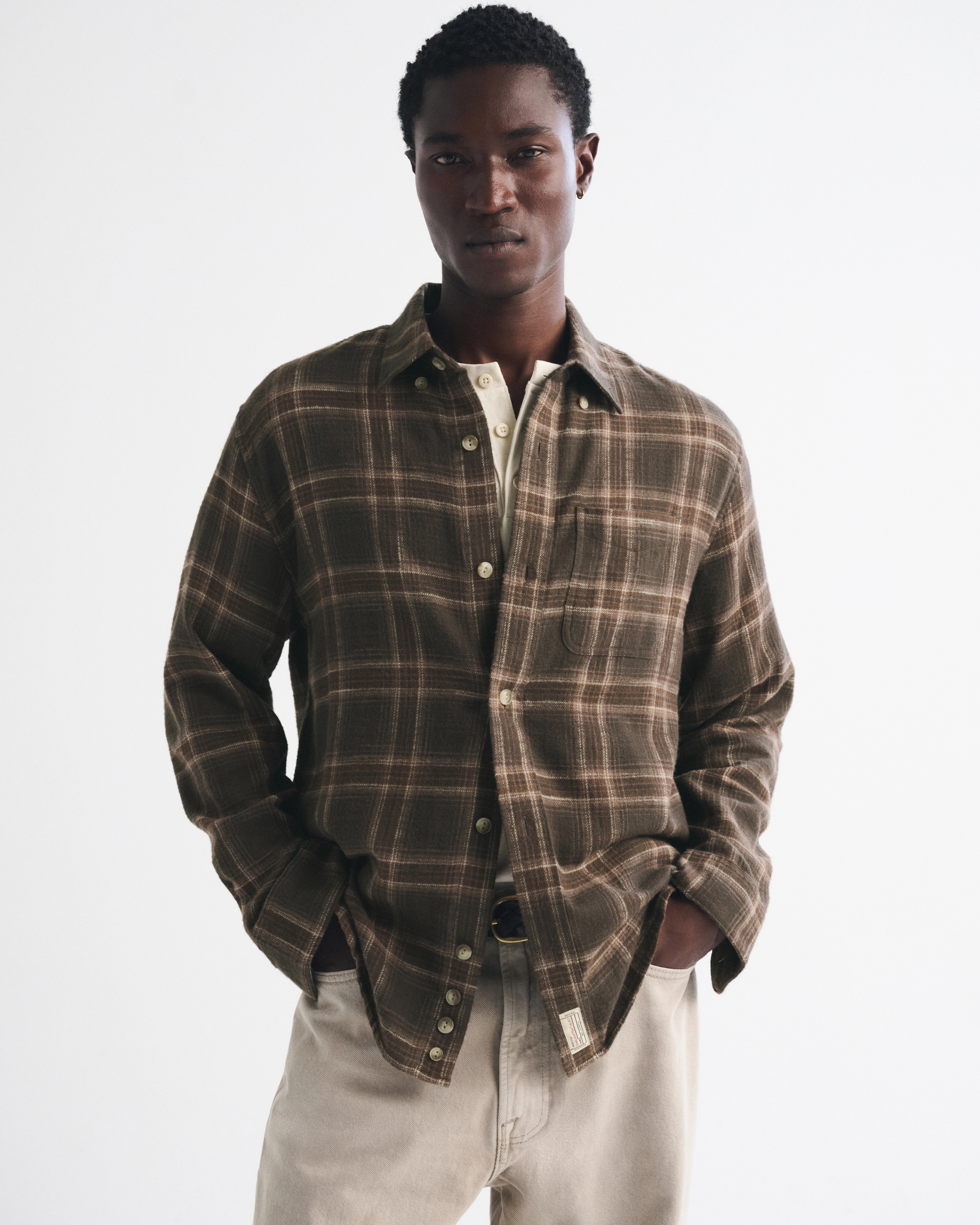 100% Cotton Vintage-Inspired Flannel Shirt | Abercrombie & Fitch (US)