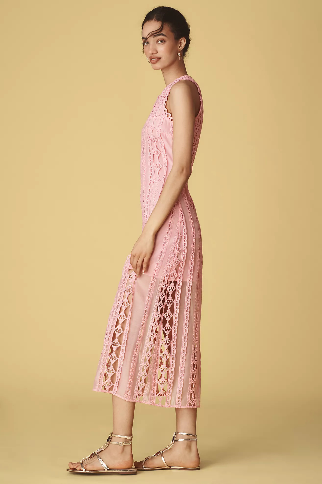 Endless Rose Textured Sleeveless Midi Dress | Anthropologie (US)