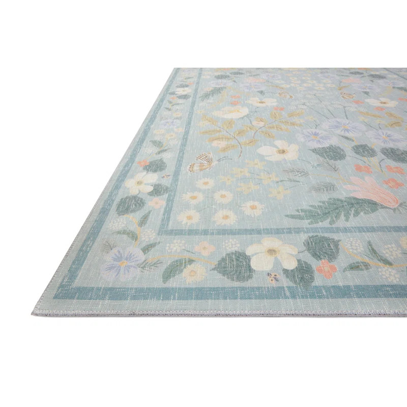 Rifle Paper Co. x Loloi Floral Willow Sky Area Rug | Wayfair North America