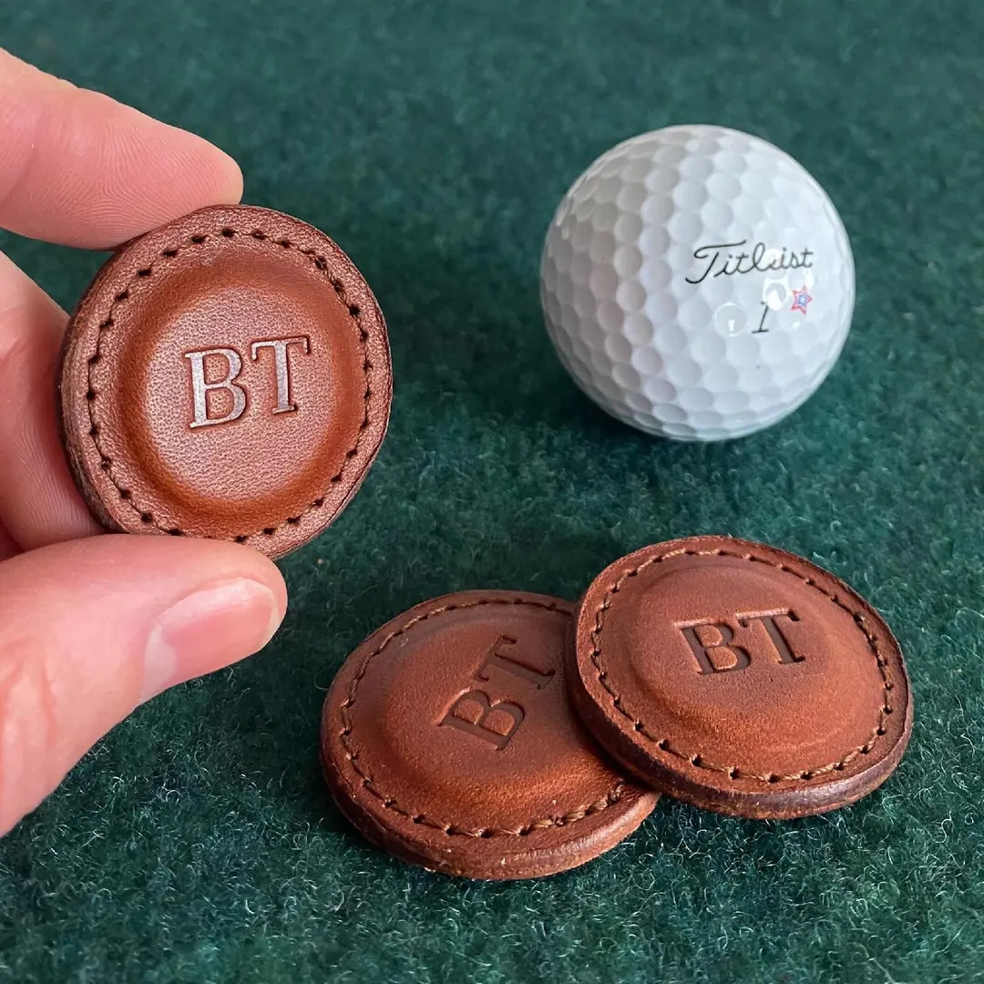 Personalized Leather Golf Ball Marker SET OF 2! Made With 100% Full Grain Vegetable Tanned Leathe... | Etsy (US)
