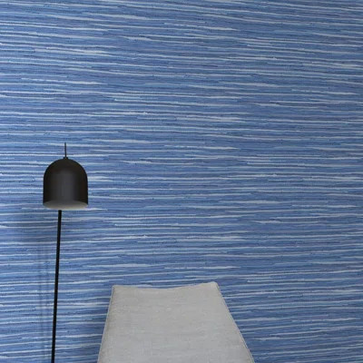 Drinnon Faux Grasscloth 33' L x 20.5" W Wallpaper Roll Wrought Studio Color: Blue | Wayfair North America