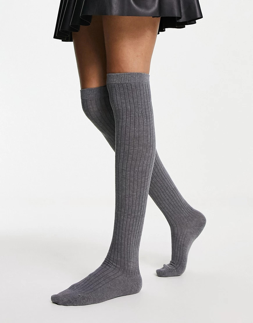 Monki knee high socks in gray | ASOS (Global)